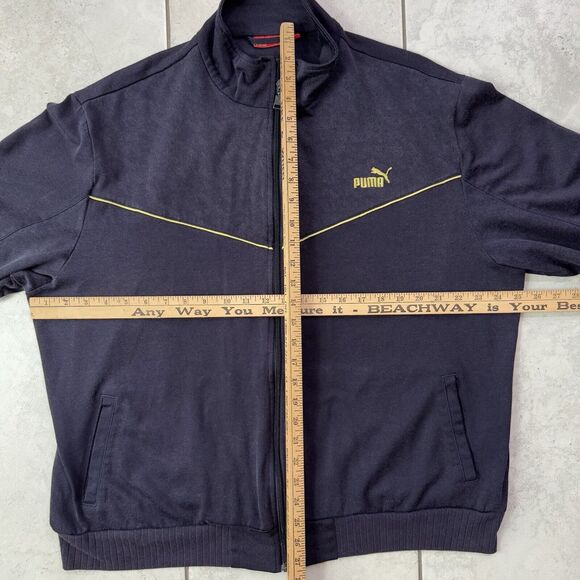Puma Sweatshirt Jacket Size XL Mens Full Zip Dark Blue Shacket - Picture 5 of 6